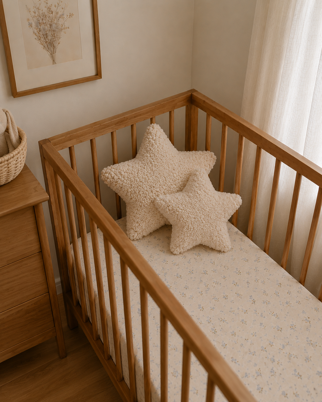 Milk sherpa star cushion