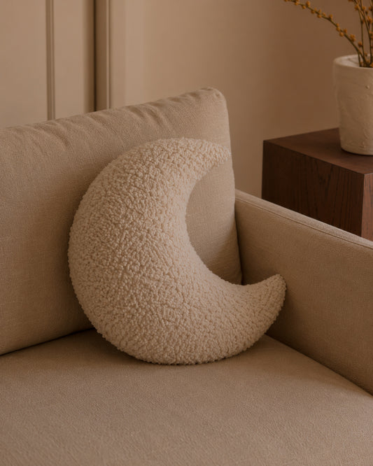 Milk sherpa moon cushion