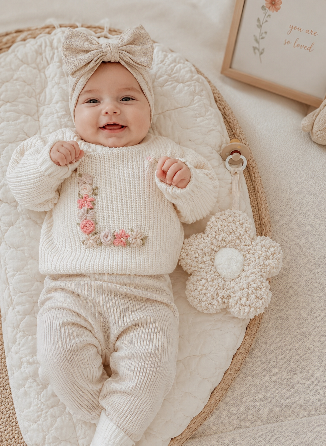Moon Milk Daisy pacifier holder
