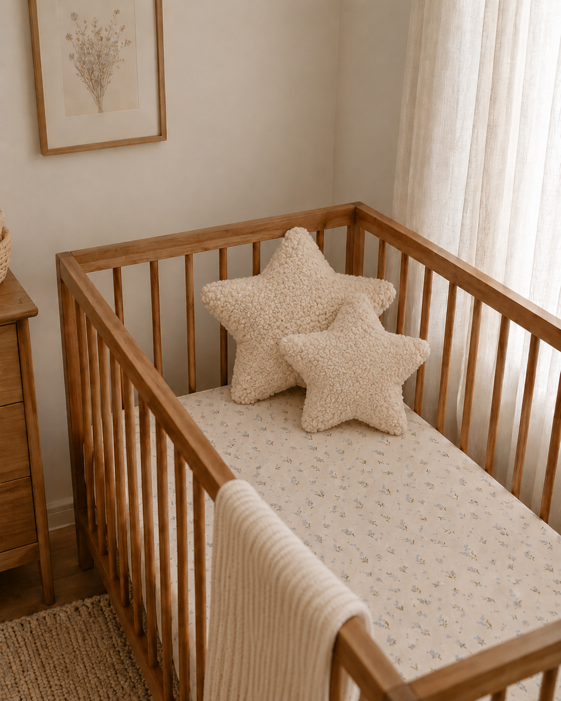 Milk sherpa star cushion