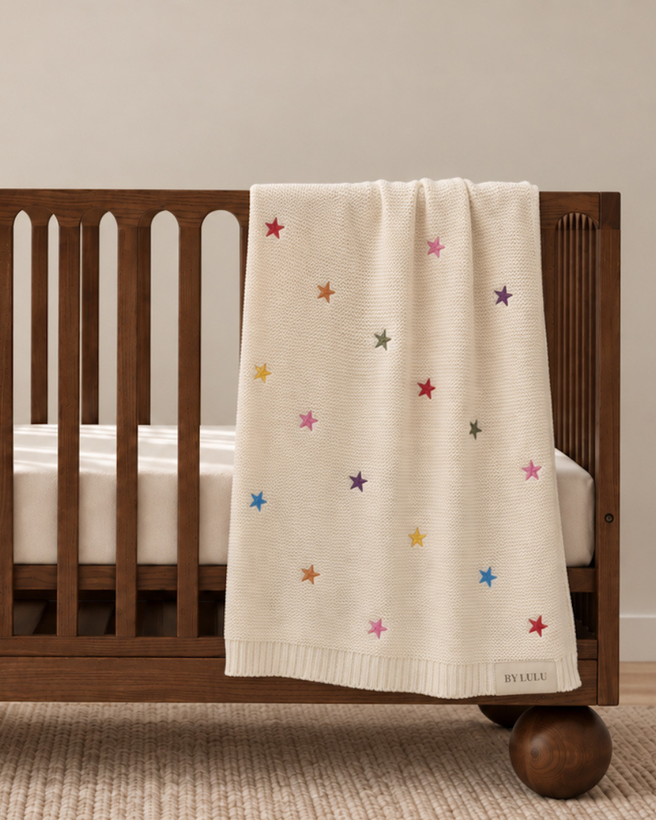 Stella’s Star Embroidery Baby Blanket