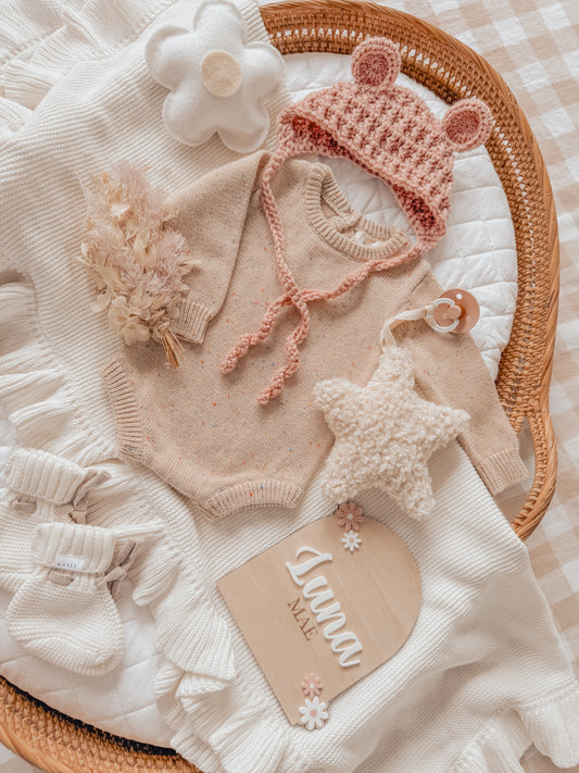 Celestial sherpa star pacifier holder