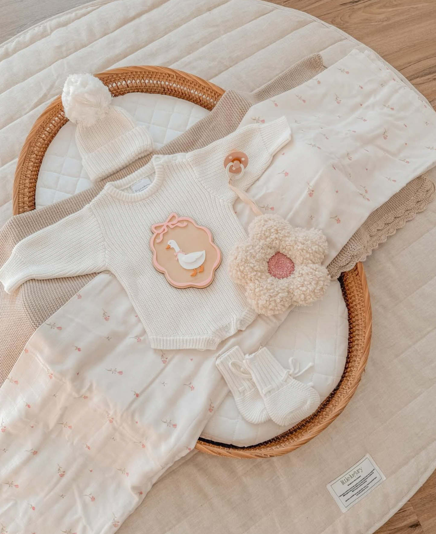 Strawberry sherpa daisy pacifier holder